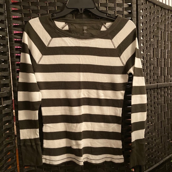 GAP Tops - Gap Horizontal-Striped, Waffle Shirt